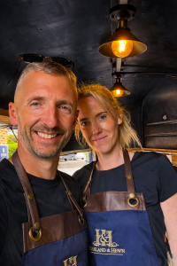 H&H owners inside bar